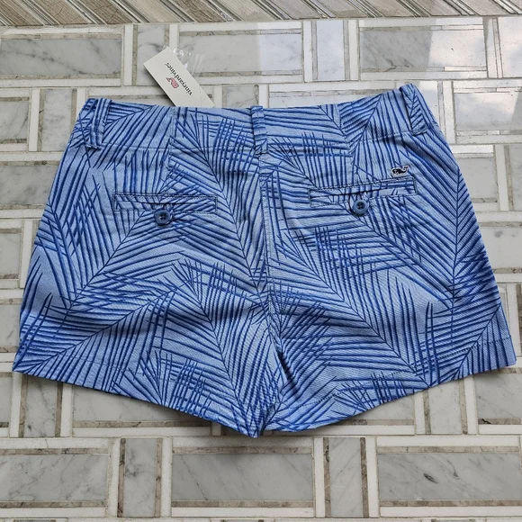 Vineyard Vines Geo Every 3.5" Day shorts Size 6 blue palm - Picture 2 of 4